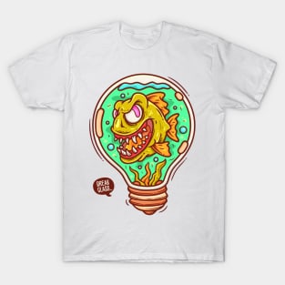 Piranha Bulb Cartoon T-Shirt